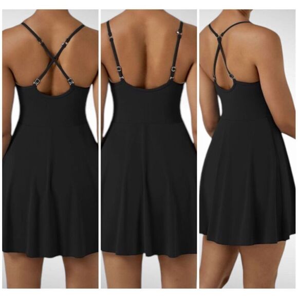Size XL Halara Softlyzero Plush Backless Adjustable Strap 2-in-1 Pocket Mini Sli - Picture 1 of 8